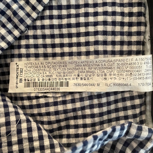 ⭐️SOLD- Zara Women’s Ruffled Gingham Navy and White Shorts - size Medium - Picture 11 of 12